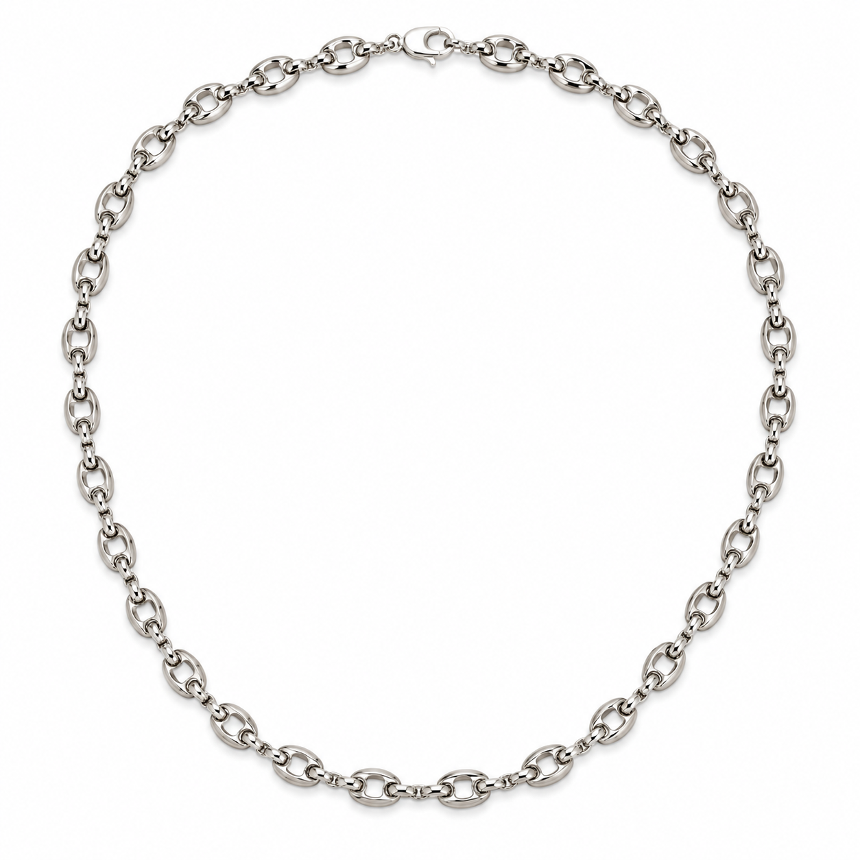 Silver-Tone Mariner Link Chain Necklace, 22 Inch