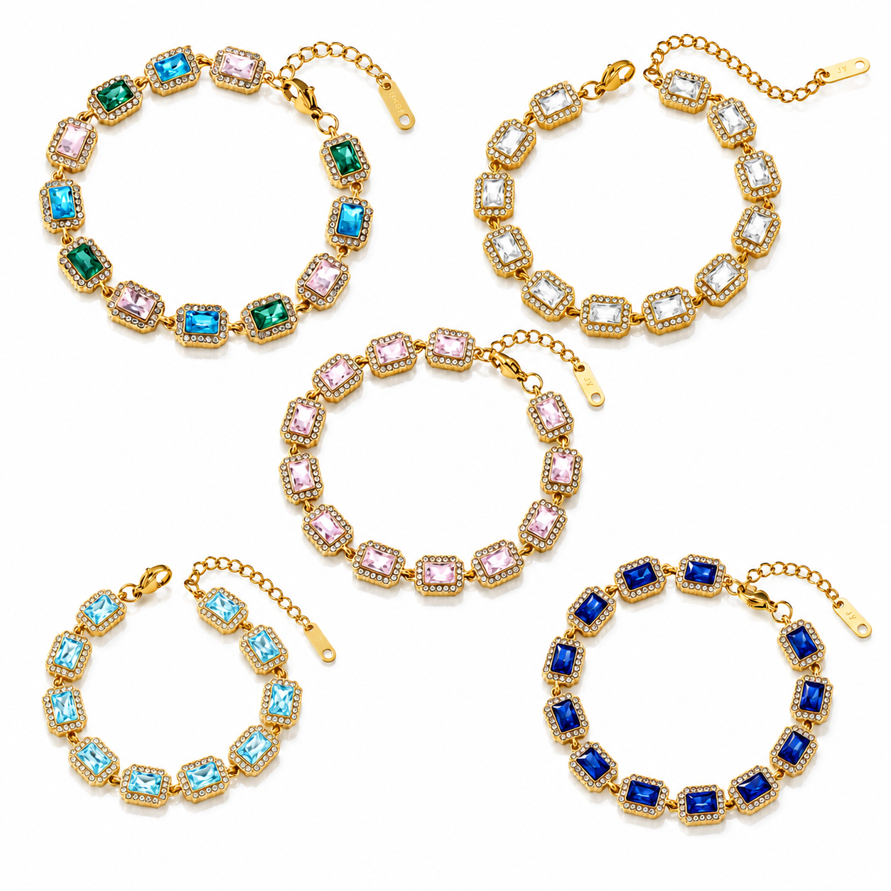 Micro-Pavé Princess-Cut Crystal Bracelet